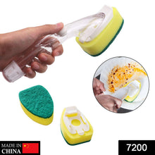 Ergonomic liquid dispensing scrub for effective dish cleaning