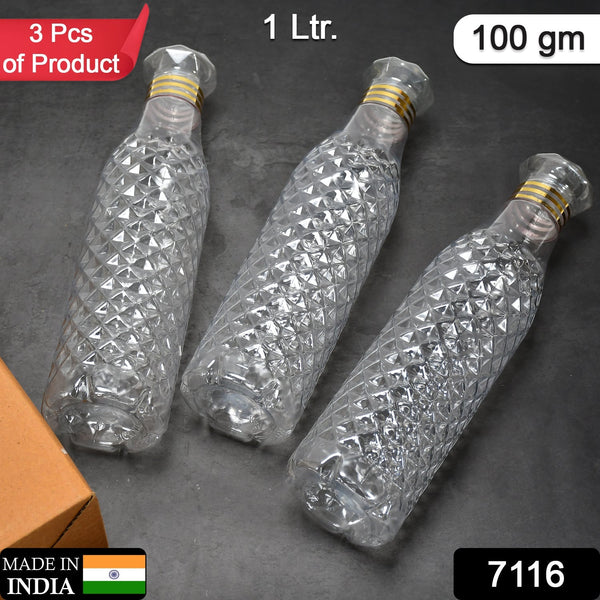 Diamond cut water bottle for children, front view