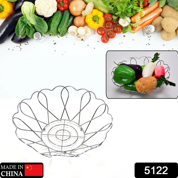 Flower-shaped stainless steel fruit bowl