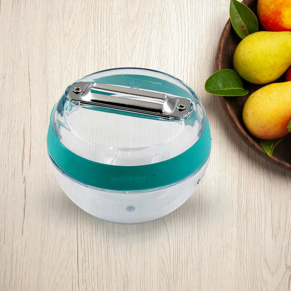 Multifunctional Round Shape Peeler with Container Removable and Washable Storage Type Vegetable Fruit Peeler for Kitchen (1 Pc / Mix Color)