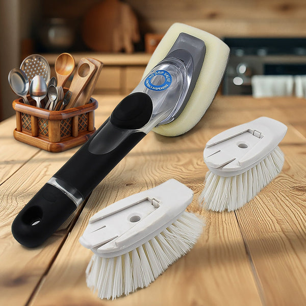 2-in-1 Soap Dispenser Dish Scrub Brush Set