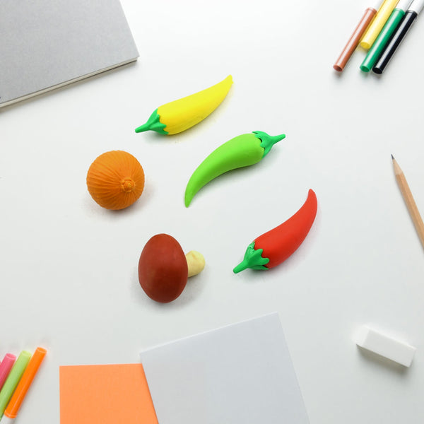 Vegetable-shaped erasers set for kids