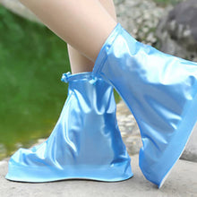 Plastic Shoes Cover Reusable Anti-Slip Boots Zippered Overshoes Covers Transparent Waterproof Snow Rain Boots for Kids / Adult Shoes, for Rainy Season (1 Pair / Blue)