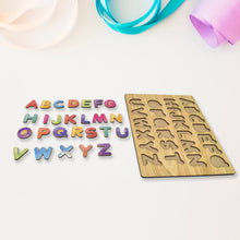 GEMEM Wooden Letters and Shapes Puzzle Board