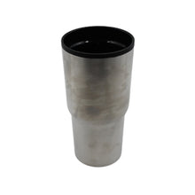 Double-walled stainless steel coffee cup, insulated for travel, without lid.