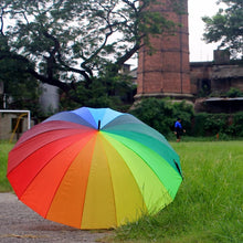 Fashionable rainbow umbrella with vibrant colors