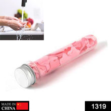 Test tube bottle with flower-shaped paper soap strips.