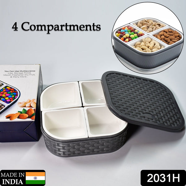 Multipurpose serving tray with 4 compartments