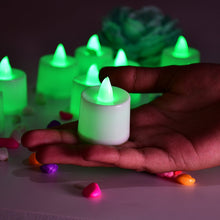 Green LED tealight candles for home decoration