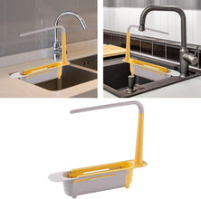 Telescopic Sink Storage Rack Material Kitchen Rag Rack Dishwashing Organizer Shelf Drain Basket Pp Under Sink Organizers ( Mic Color 1 Pc)