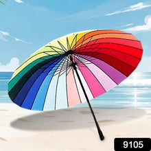 Colorful rainbow umbrella for rain protection