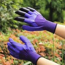 Various angles of garden gloves showing grip and design