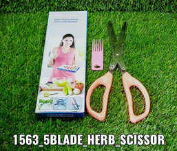 Stainless steel vegetable scissors, five blades for efficient cutting