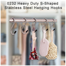 Five-piece set of strong stainless steel S-shaped hooks for various uses.