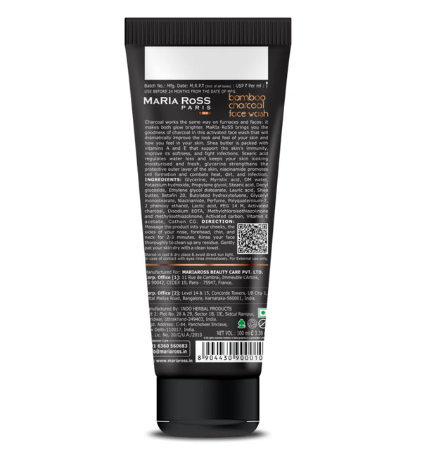 Bamboo Charcoal Face Wash for Deep Cleanse - 100 ML