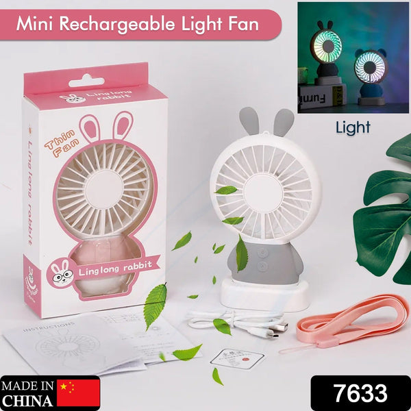 Handheld fan with LED lights