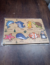 Seawater Animal Wooden Puzzle Learning Educational Board (1 Set)