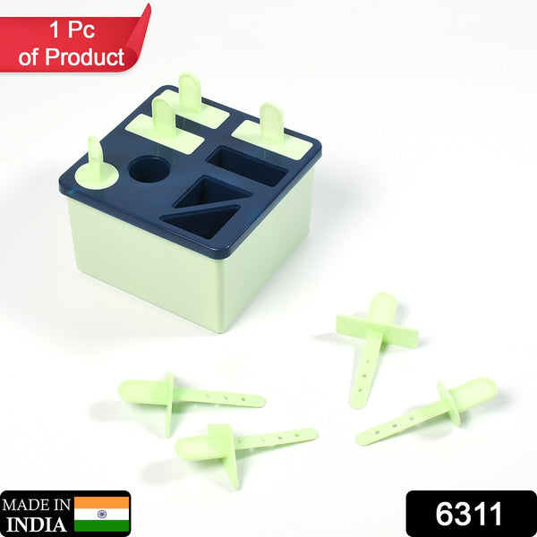 Kulfi mold with popsicle sticks and compartments