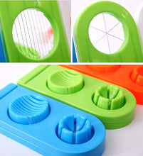 Egg cutter and slicer with multiple segments for quick and precise cuts.